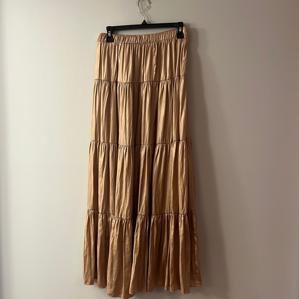 Zara Long Gold Skirt